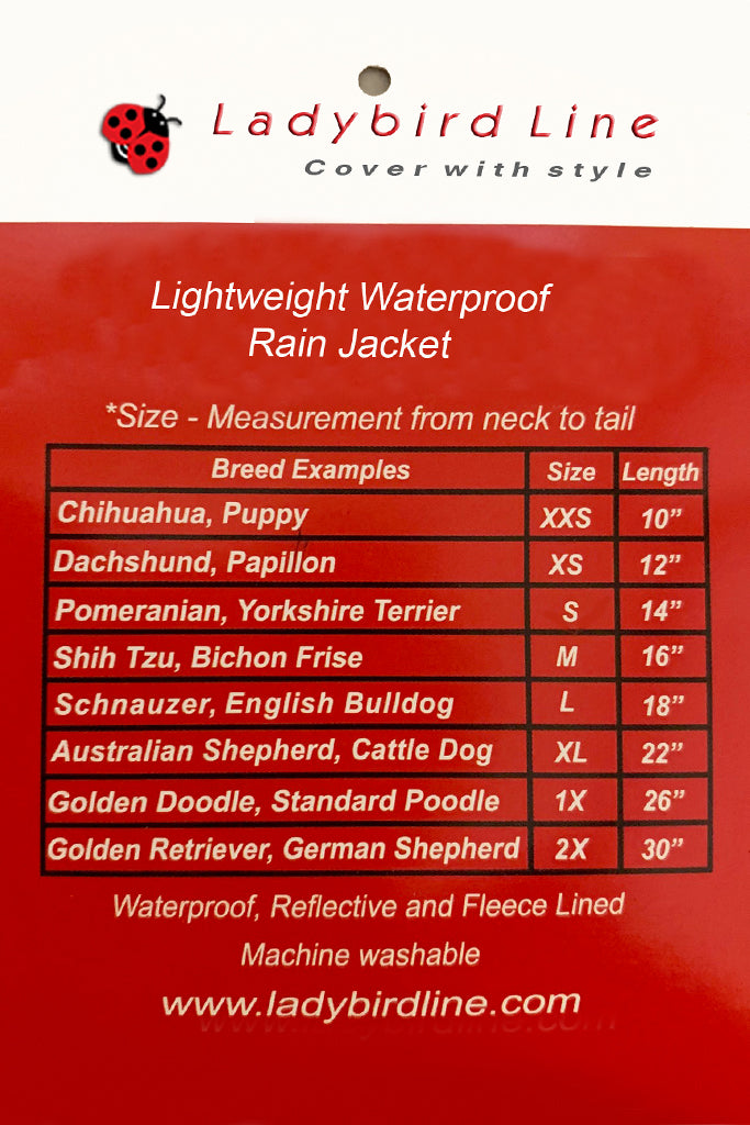 Blue Mandi and Marley Moments Lightweight Waterproof Dog Raincoat - 110