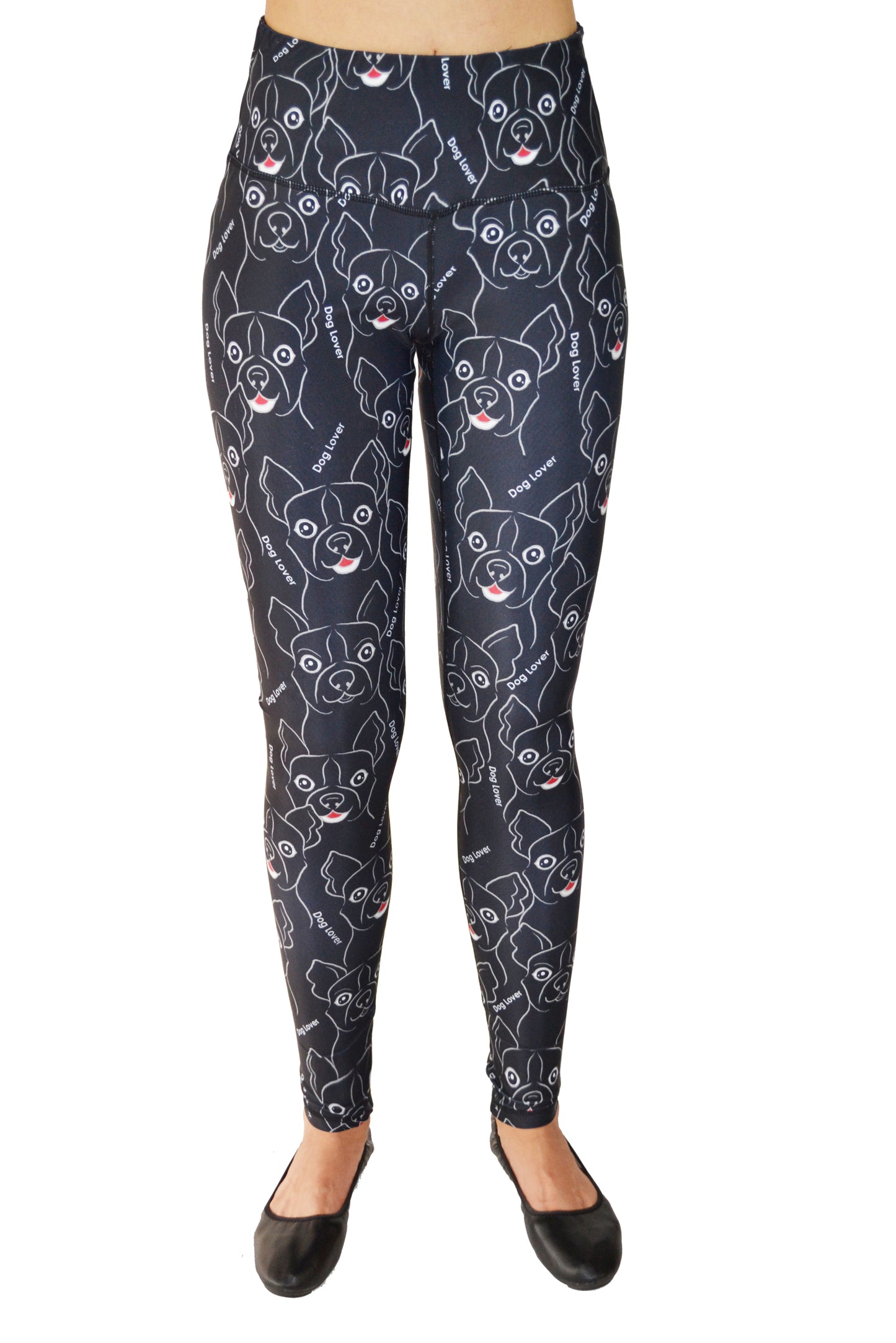 124 - Dog Lover Shadow Nylon and Spandex Hair Resistant Leggings