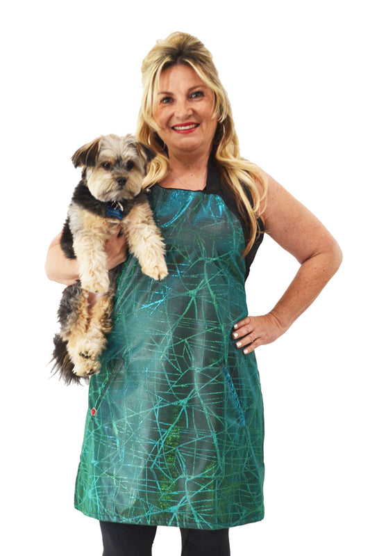142 - Waterproof Hair Resistant and Bleach Resistant Green Sparkle Apron