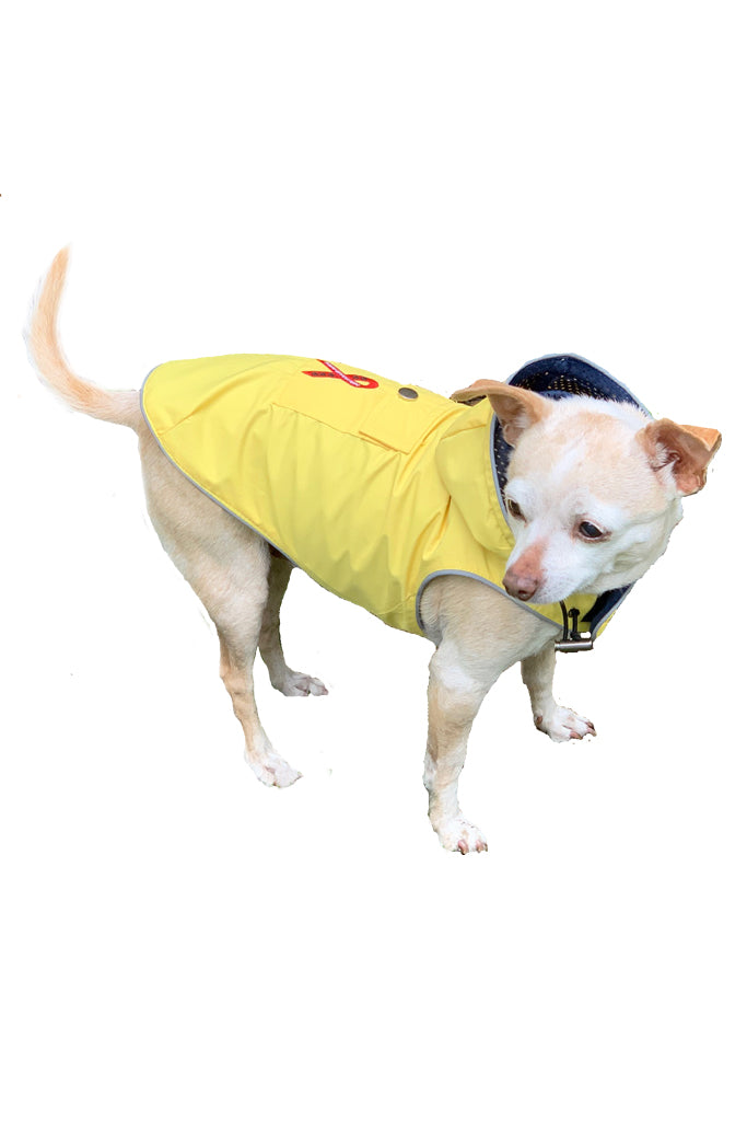 Yellow Mandi and Marley Moments Lightweight Waterproof Dog Raincoat - 100