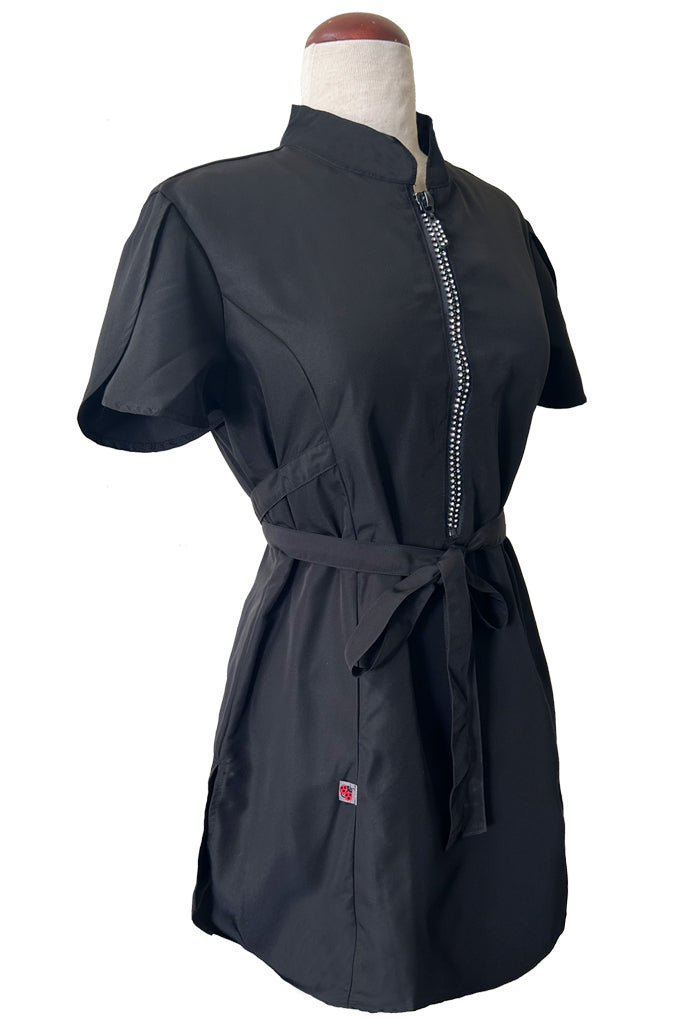 214 Classic Black Rhinestone Half Zipper Front Stylist Water