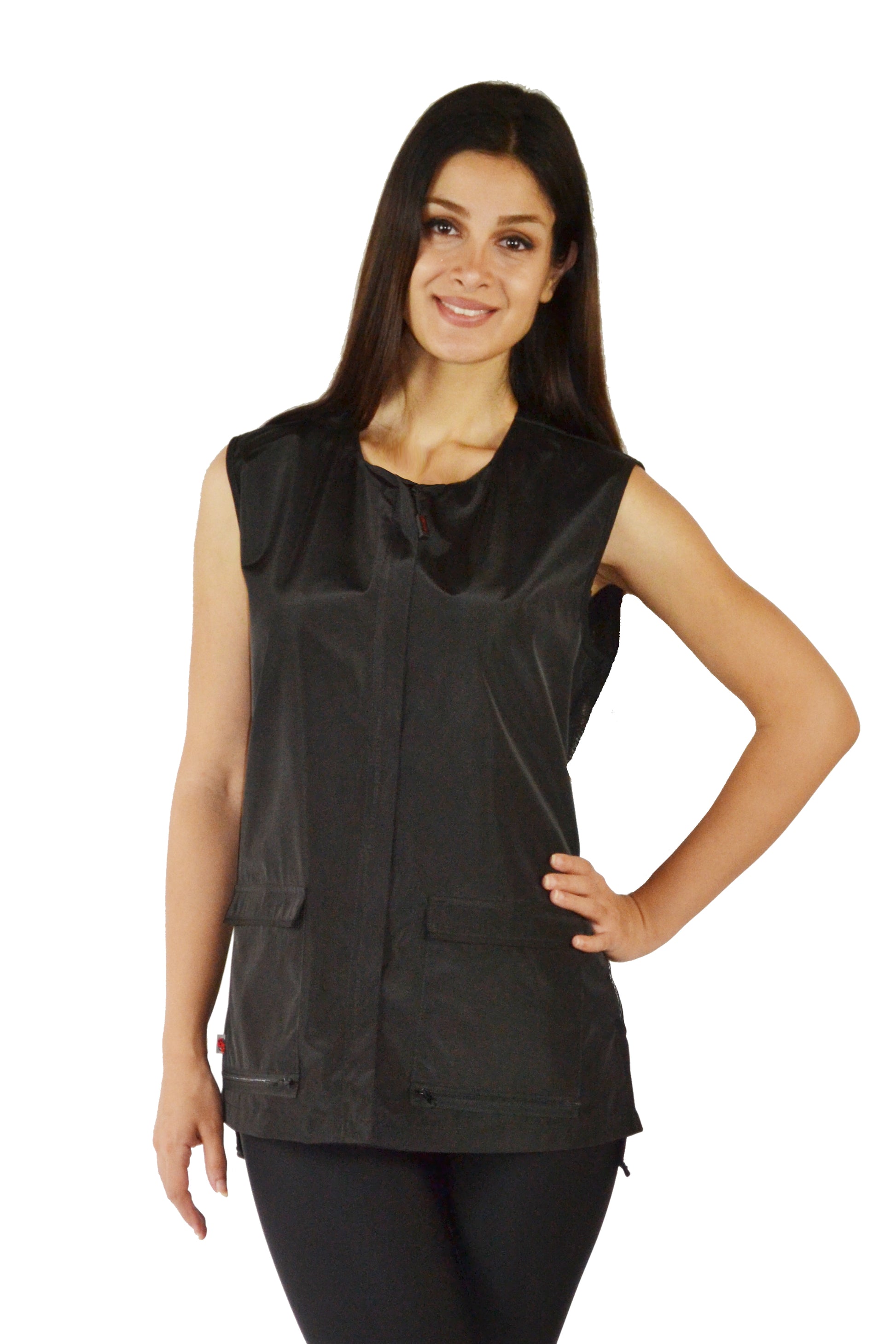 Ladies Black Waterproof Vest Mesh Back - 745