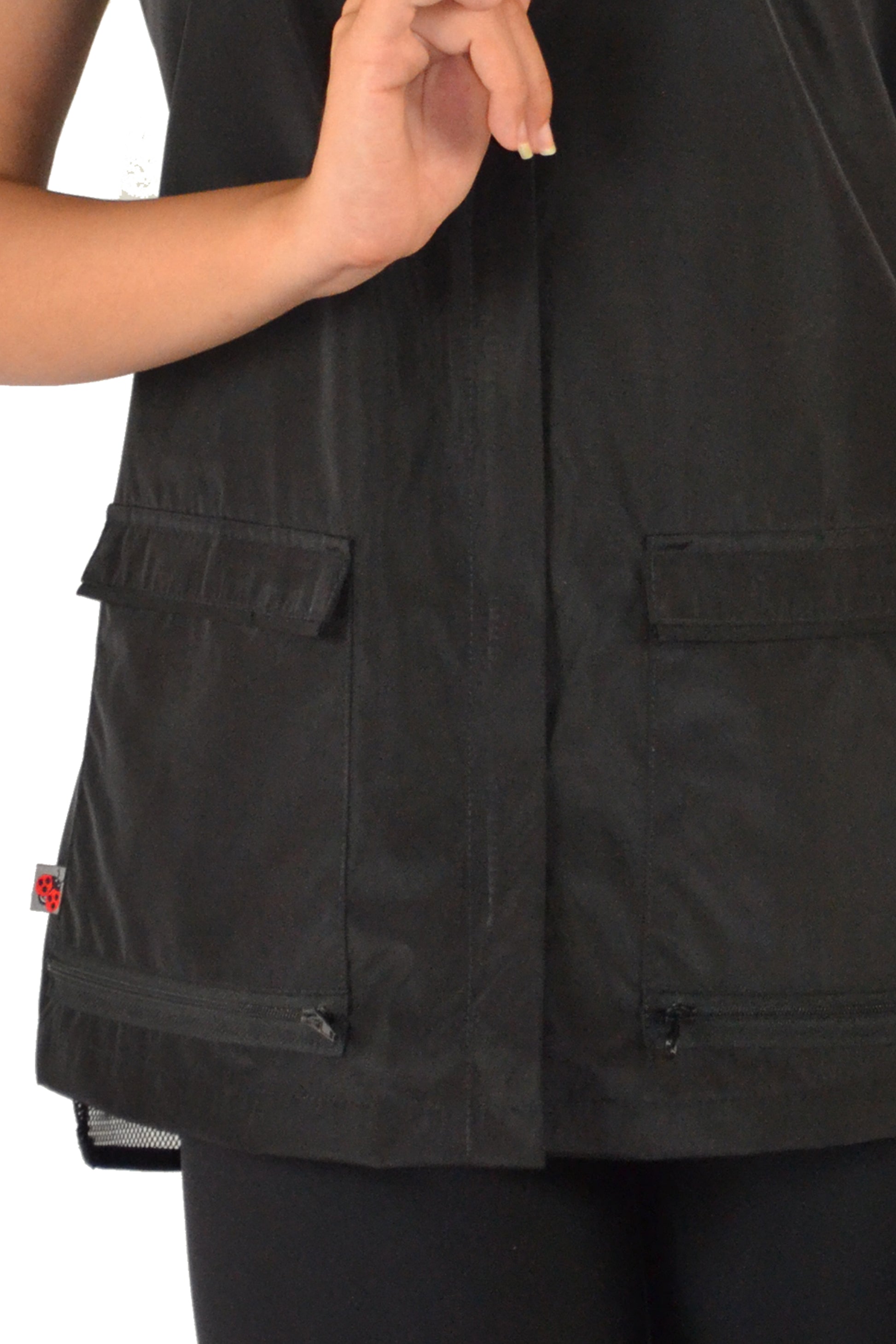 Ladies Black Waterproof Vest Mesh Back - 745