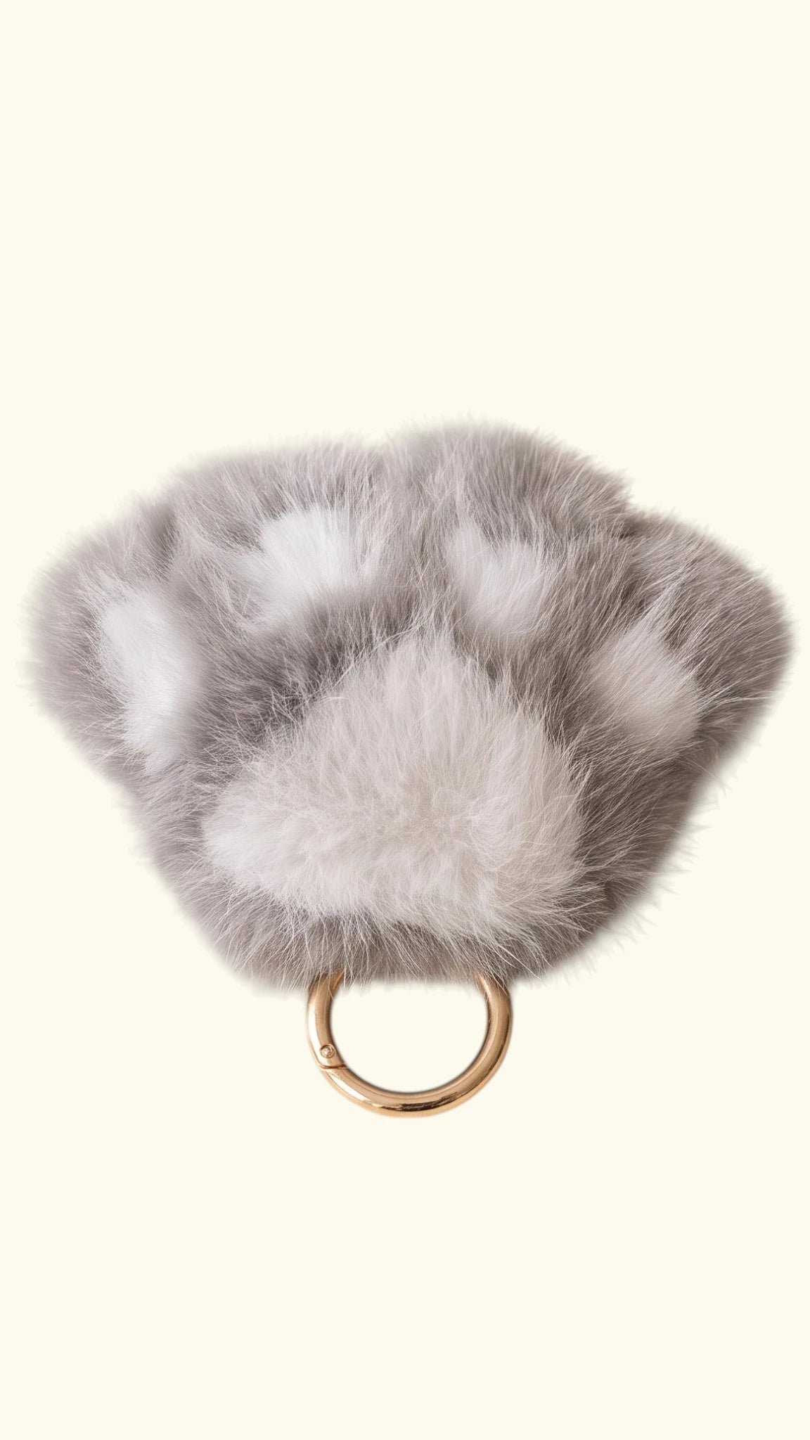 Ladybird Line 10 Plush Faux Fur Paw Print Keychain & Zipper Charm