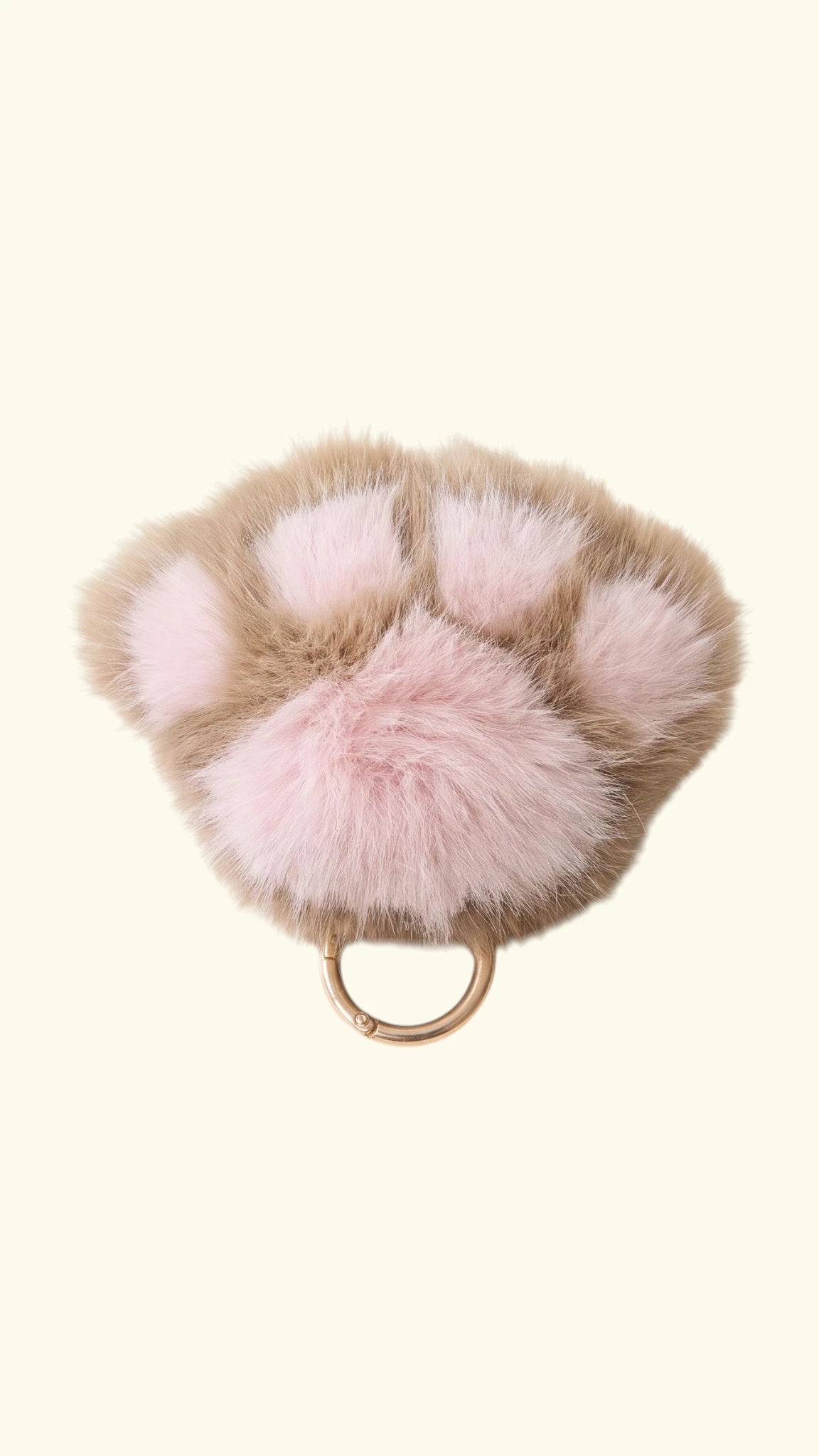 Ladybird Line 10 Plush Faux Fur Paw Print Keychain & Zipper Charm