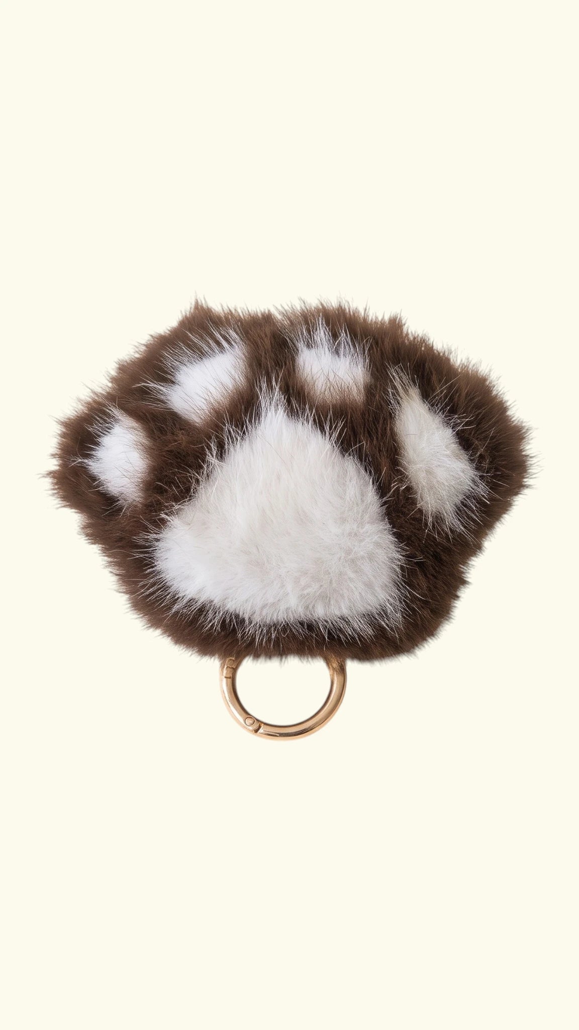 Ladybird Line 10 Plush Faux Fur Paw Print Keychain & Zipper Charm