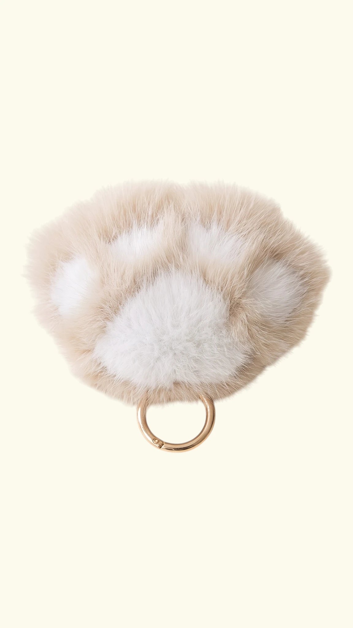 Ladybird Line 10 Plush Faux Fur Paw Print Keychain & Zipper Charm