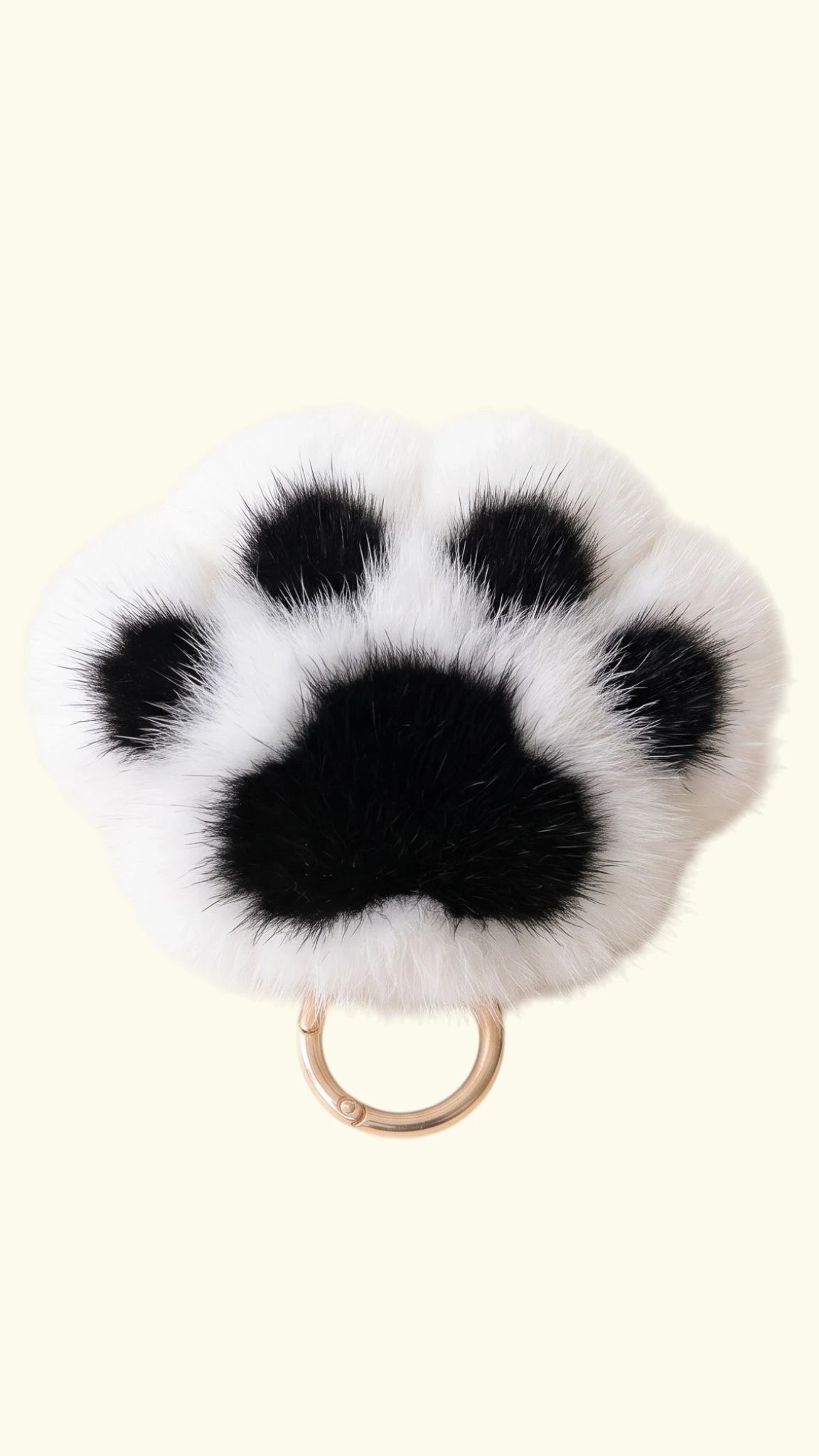 Ladybird Line 10 Plush Faux Fur Paw Print Keychain & Zipper Charm