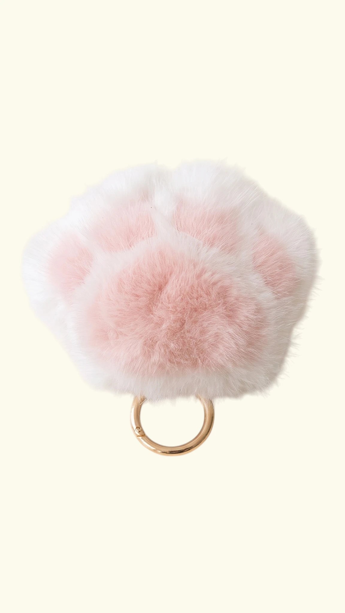 Ladybird Line 10 Plush Faux Fur Paw Print Keychain & Zipper Charm
