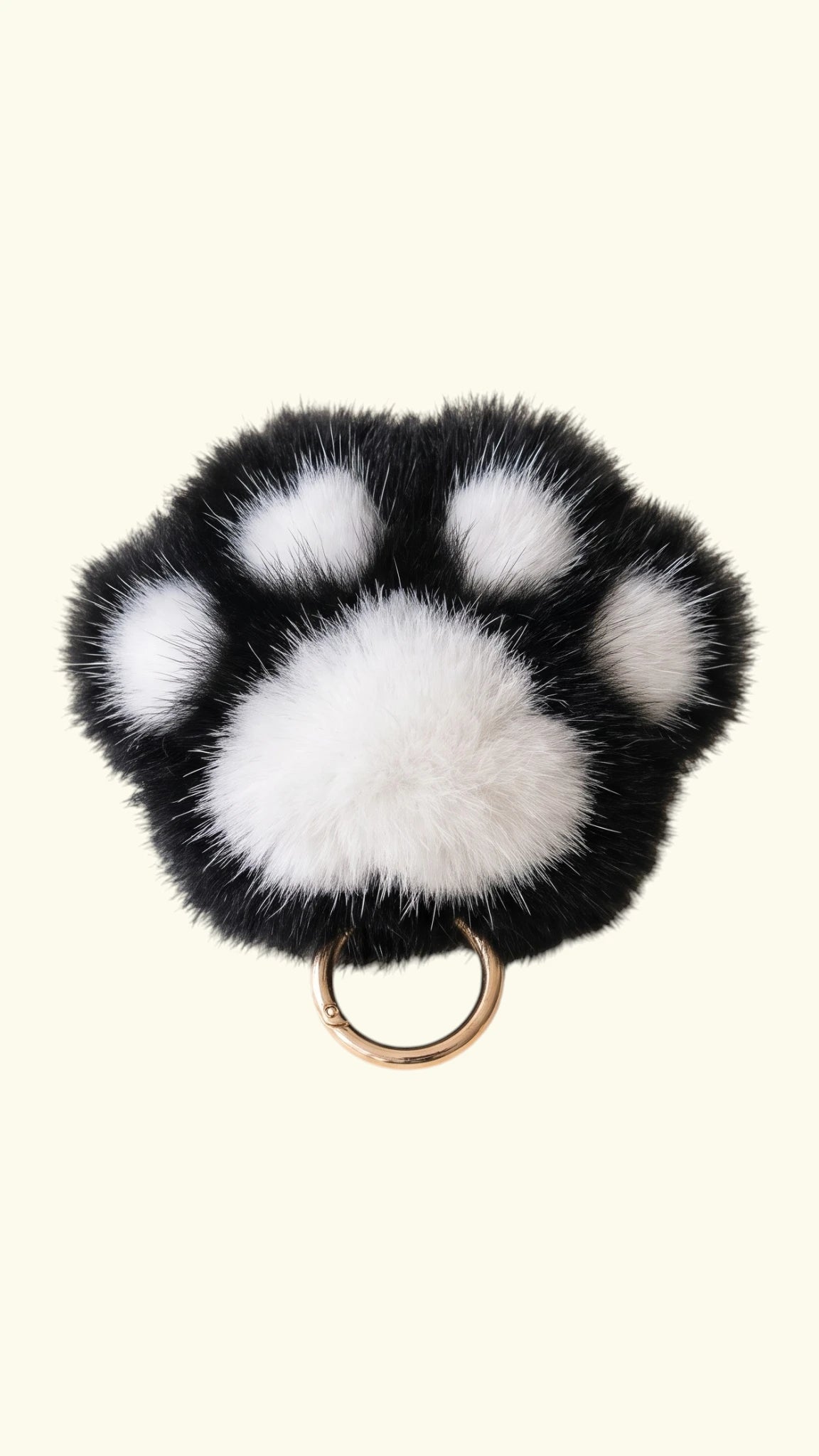 Ladybird Line 10 Plush Faux Fur Paw Print Keychain & Zipper Charm