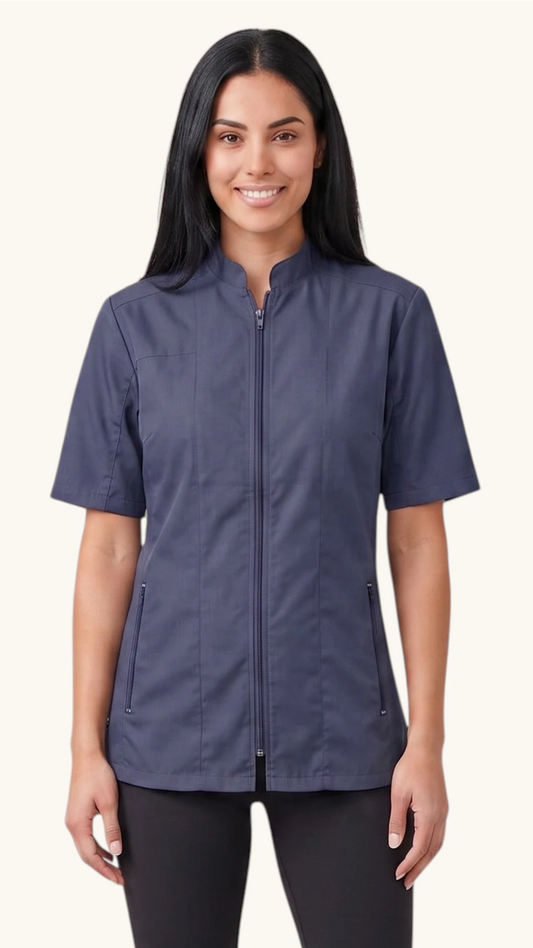 Ladybird Line 427 Water Resistant Navy Mandarin Collar Tailored Barber & Grooming Jacket