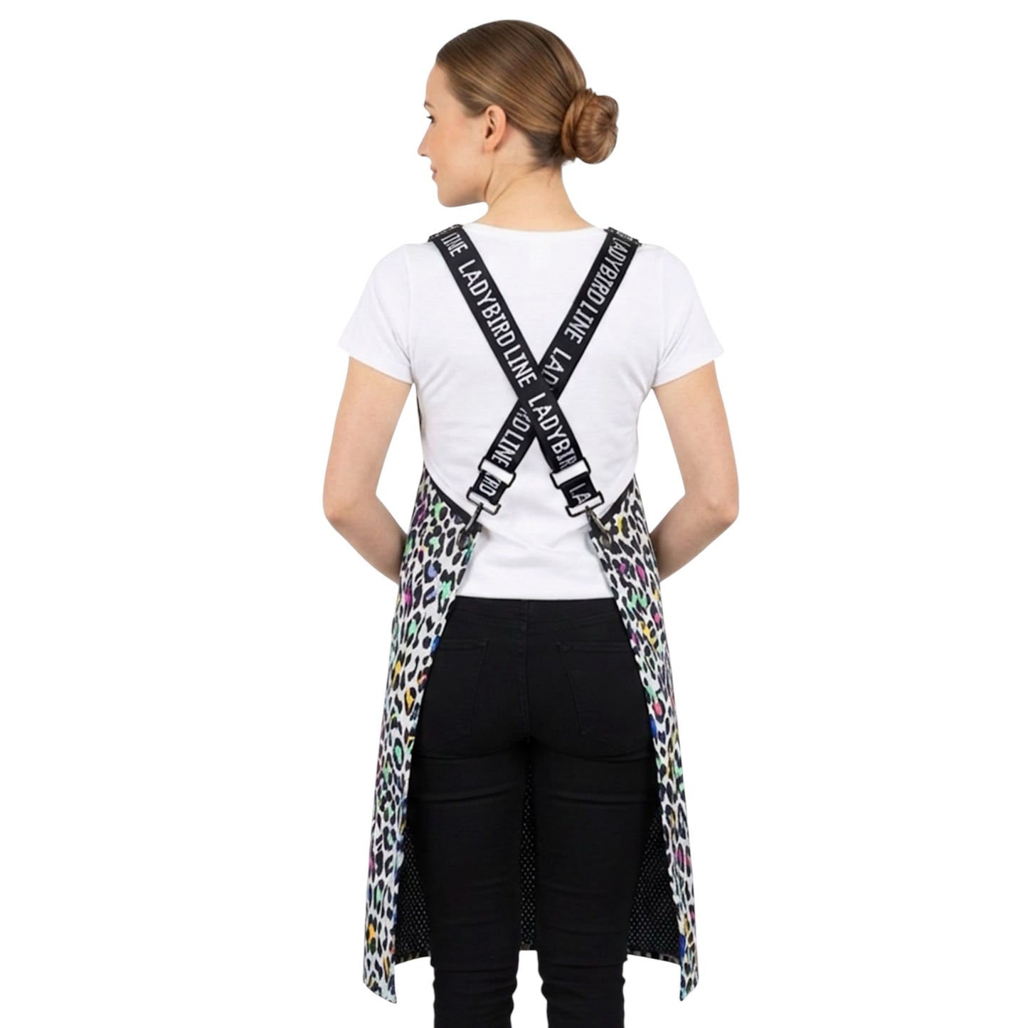 137- Multi Color Leopard Print Waterproof Signature Strap Crossover Apron