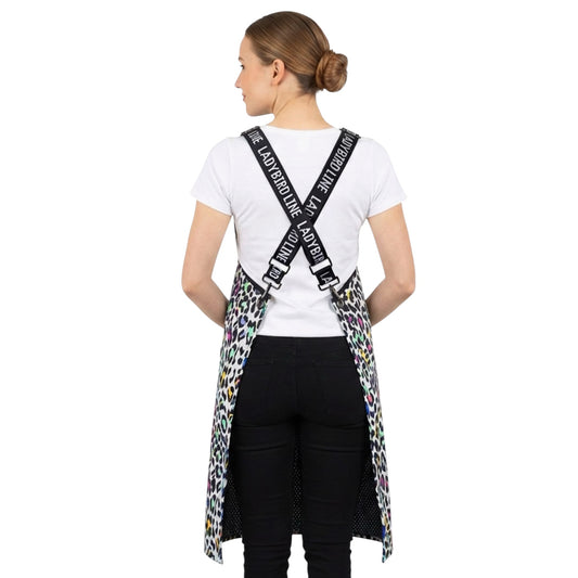 137- Multi Color Leopard Print Waterproof Signature Strap Crossover Apron